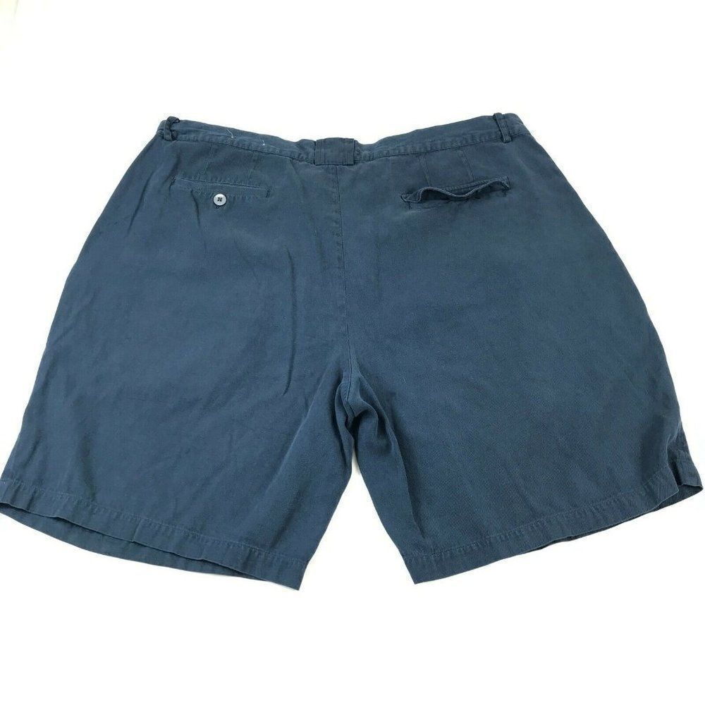 Bobby Chan Silk Blend Shorts Blue Pleated Front - Picture 10 of 11